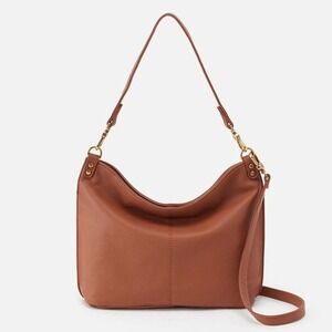 HOBO Pier Shoulder Bag Cashew Brown Leather Crossbody Purse Large